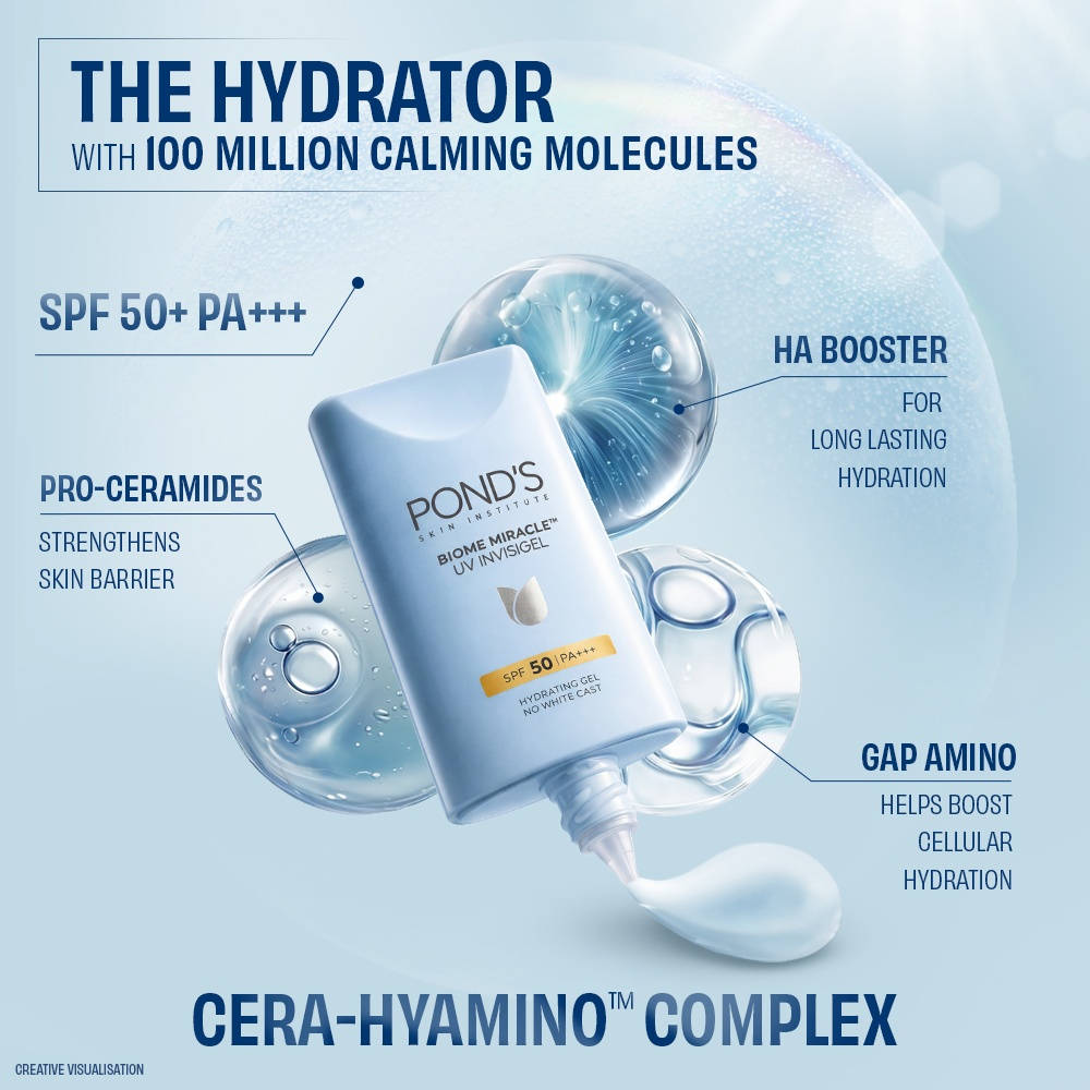 POND'S BIOME Miracle|UV Invisigel Moisturiser|100HR Hydration, SPF50 PA+++ | FC3 - view 4