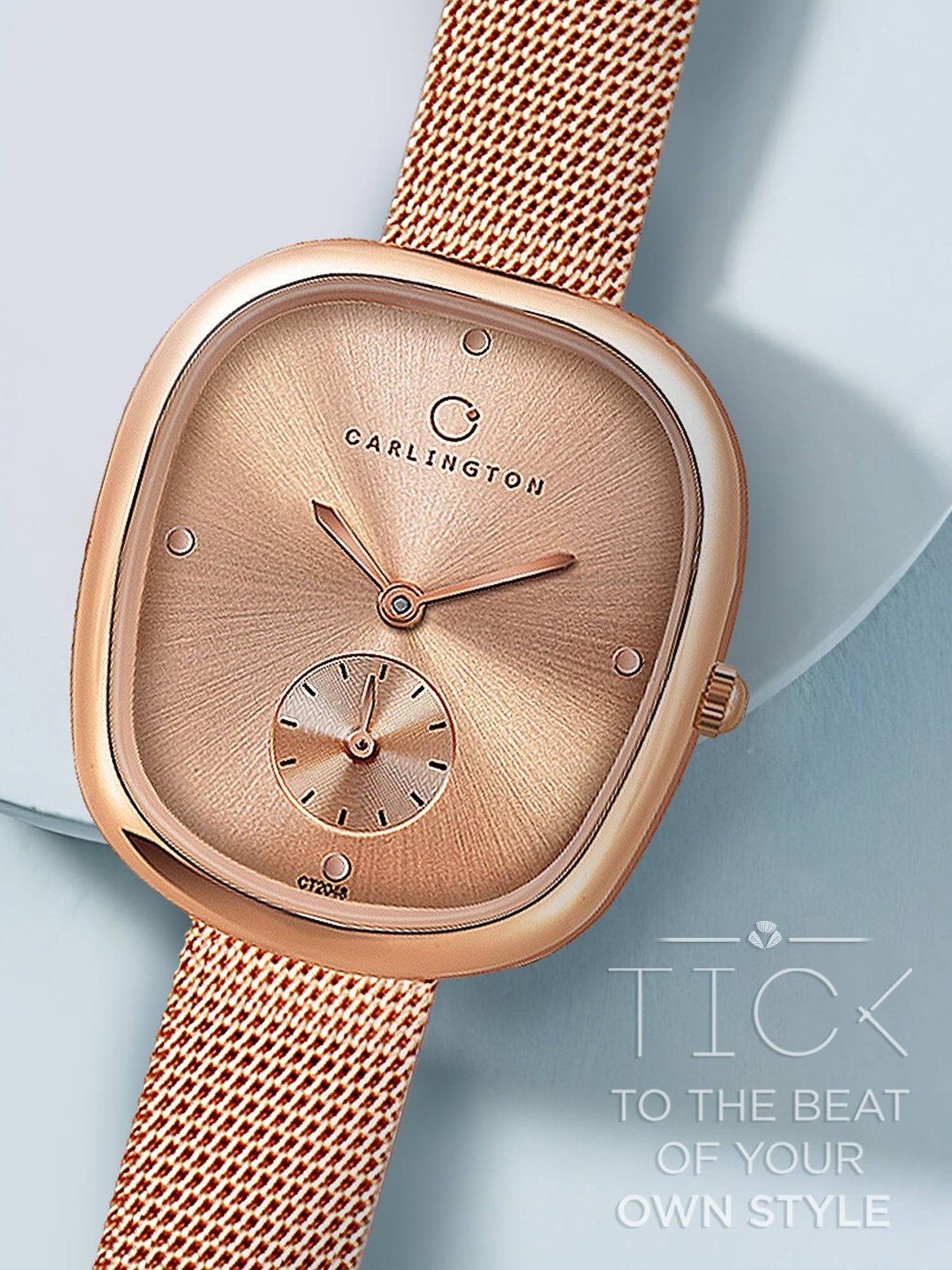 Women Rose Gold Stainless Steel Square Dial Watch (Iconic 2048 Roseblack) | W92 - view 9