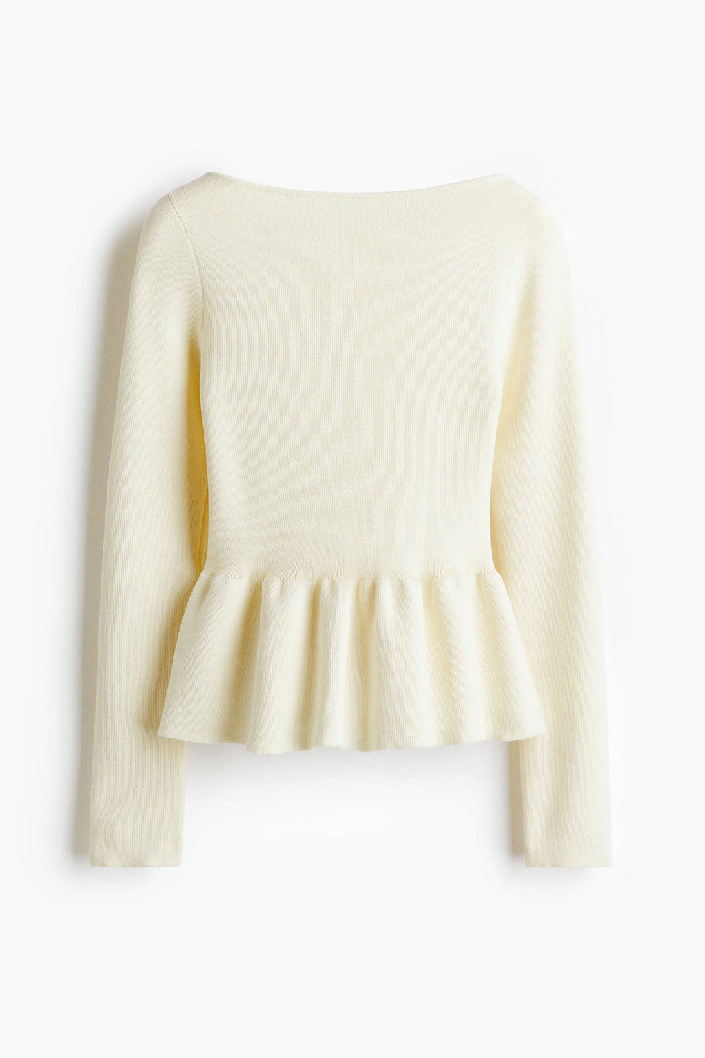 Women White Knitted Peplum Top | pt51 - view 5