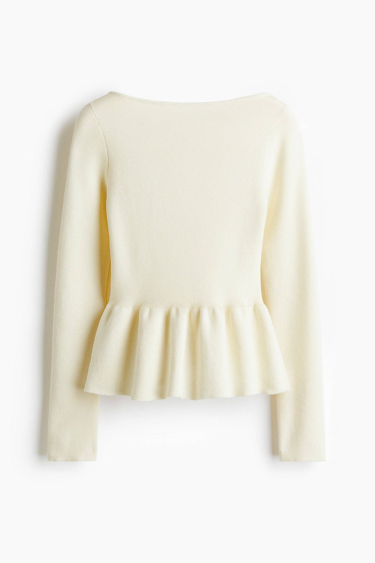 Women White Knitted Peplum Top | pt51 - view 5