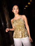 Printed Crepe Peplum Cami Top | pt51 - view 1