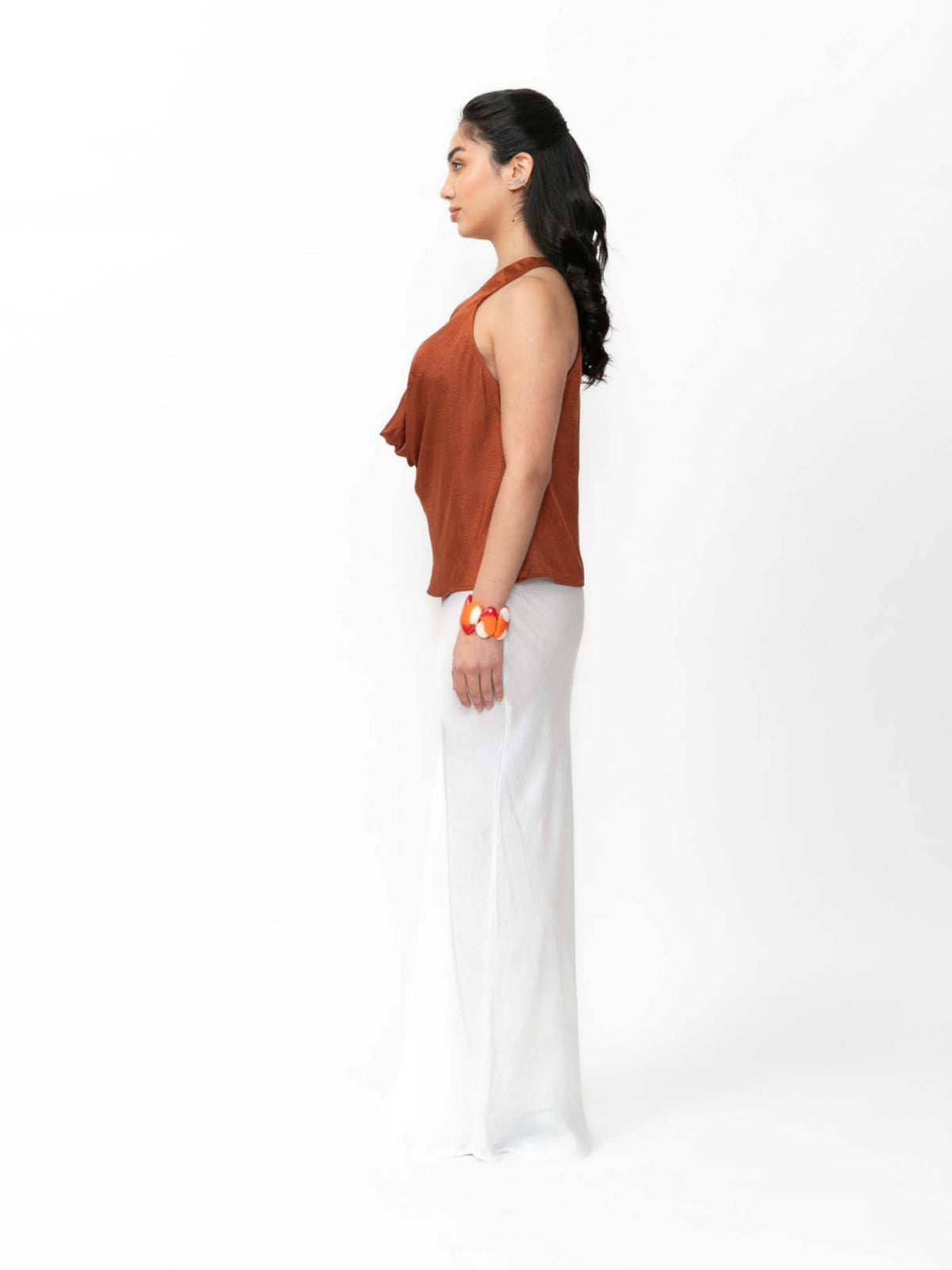 Jacquard Cowl Neck Halter Top | HT67 - view 3