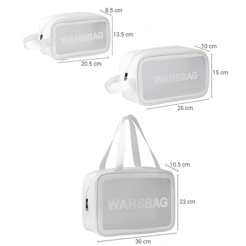Wash Bag - Pack Of 3 Washable Travel Bags (White) | T32 - view 2