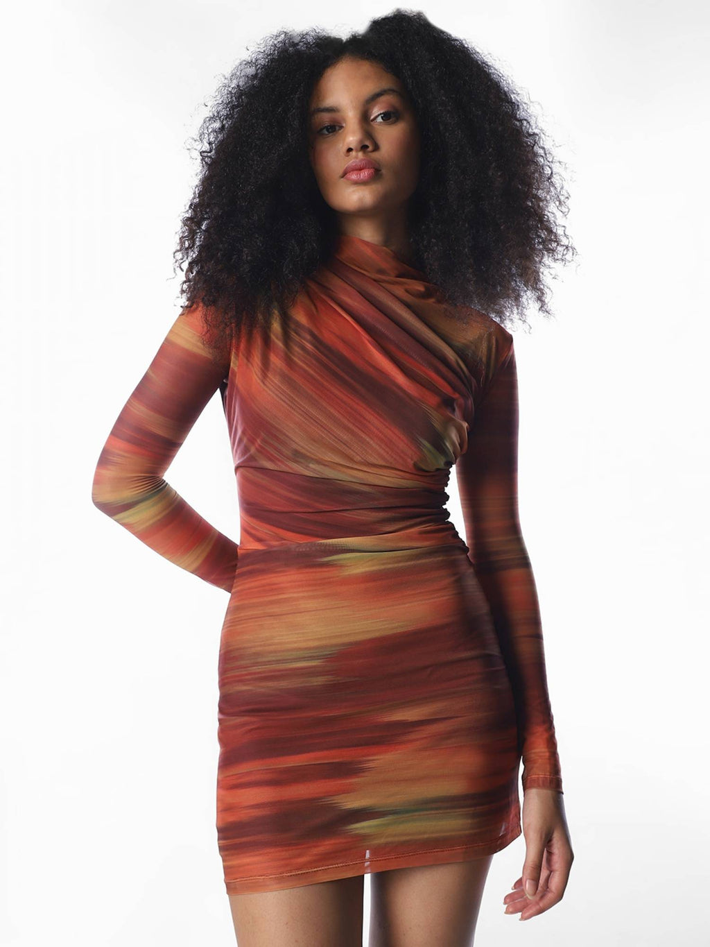 Women Abstract Print Bodycon Multicolor Dress | D56 - view 4