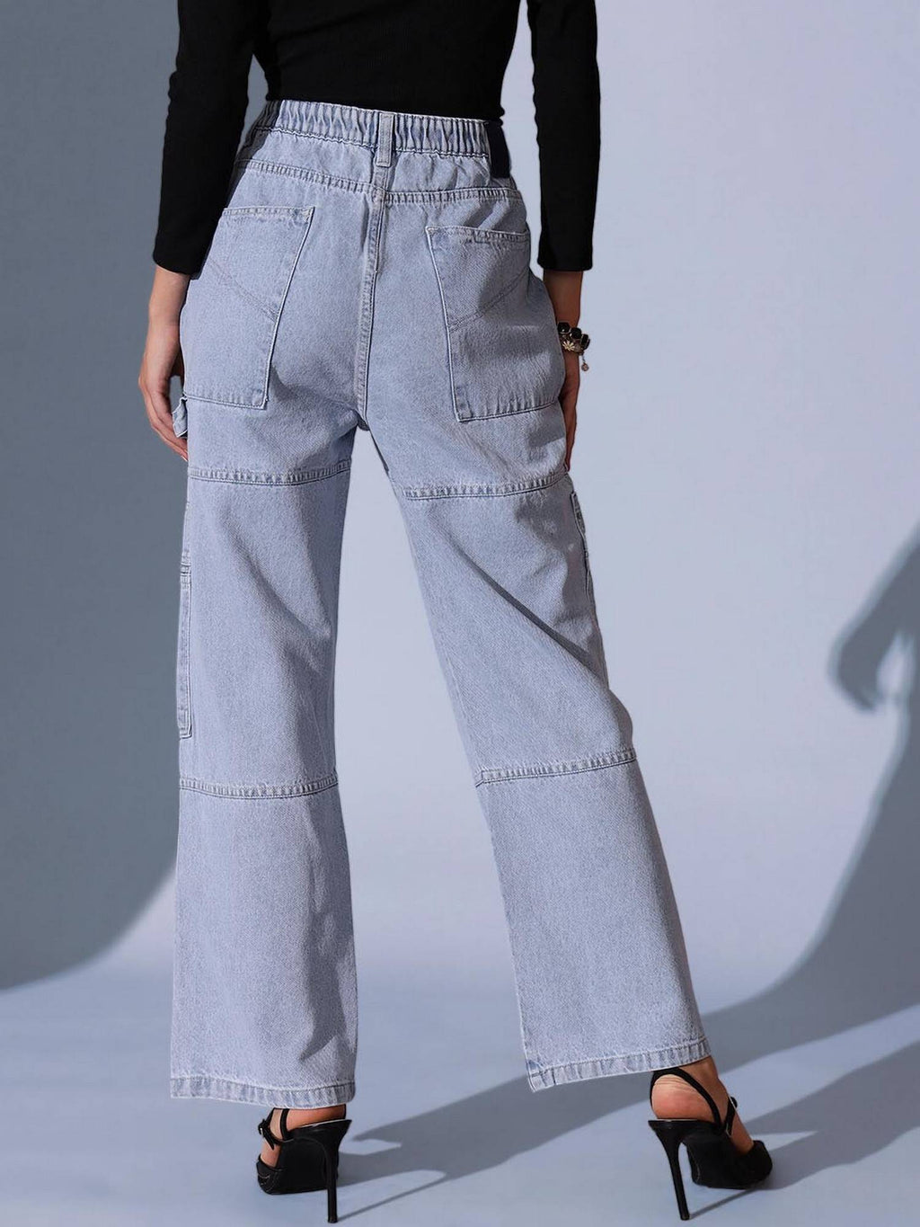 Blue Wide Leg Cargo Jean | ST23 - view 2