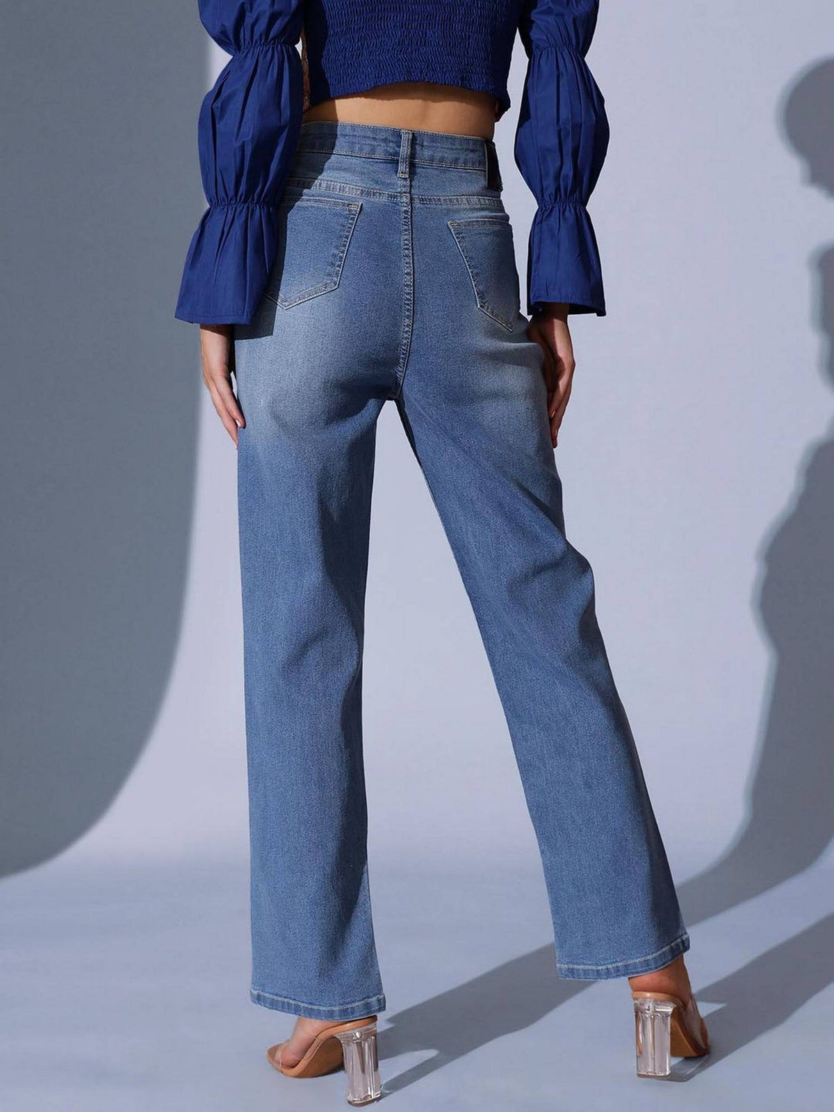 Wide Leg Blue Denim Jean | WL90 - view 3