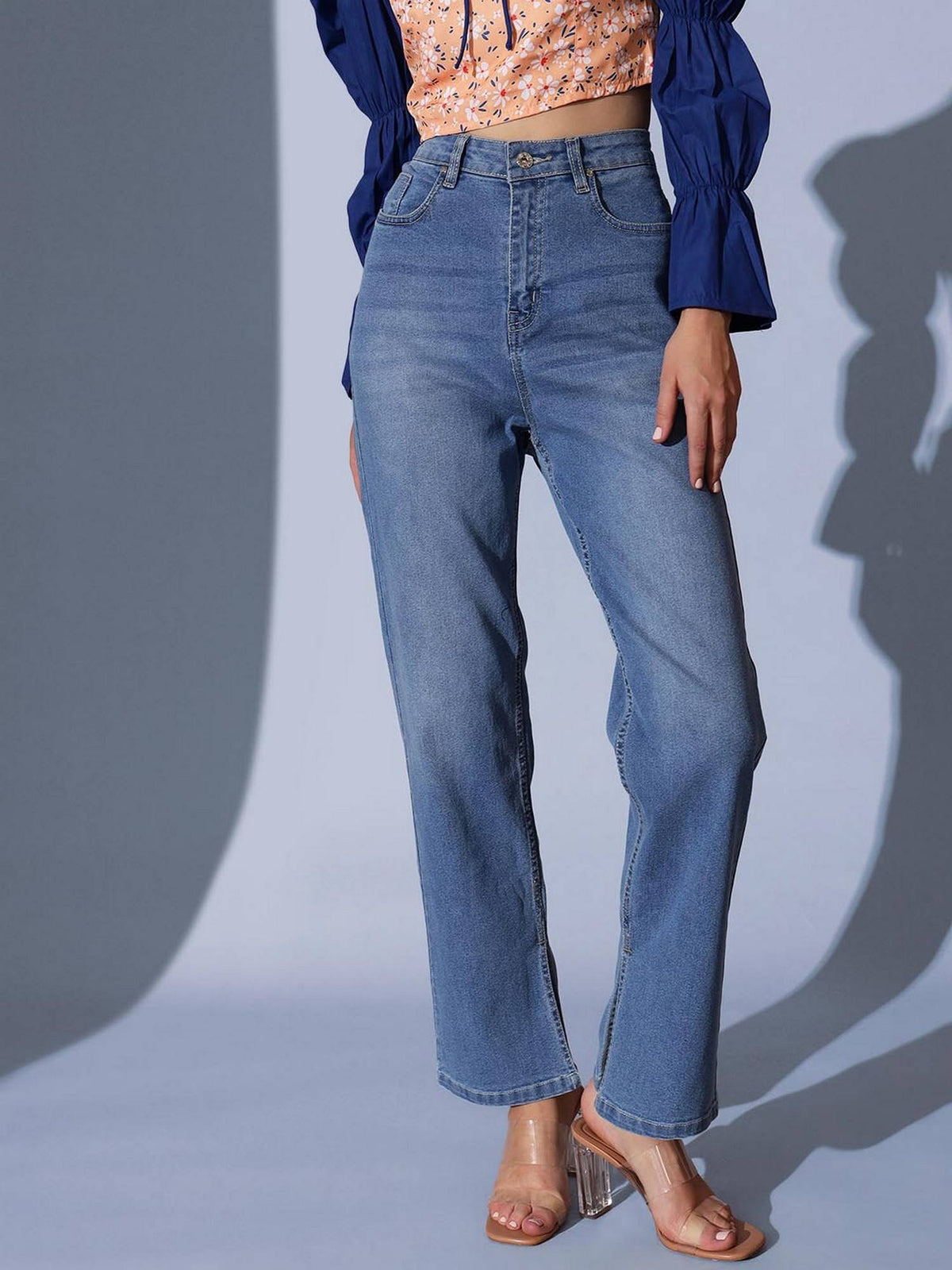 Wide Leg Blue Denim Jean | WL90 - view 4