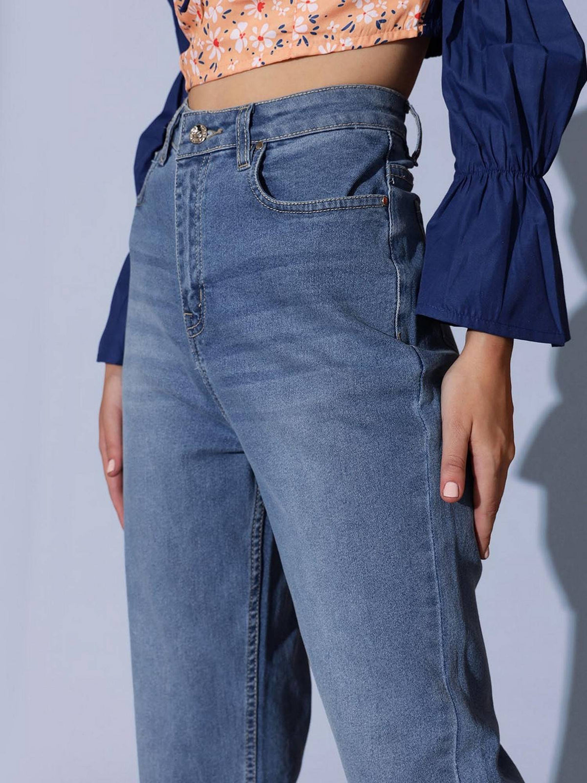 Wide Leg Blue Denim Jean | WL90 - view 5