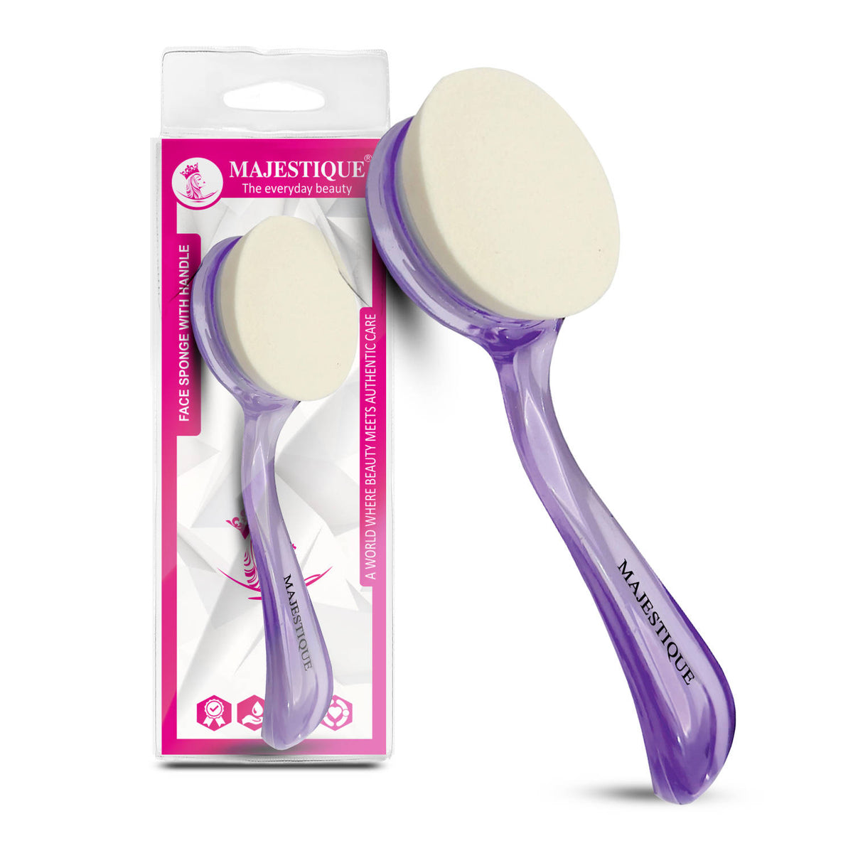 Makeup Puff With Handle, Latex Dry Wet Dual-Purpose Face Sponge - Color May Vary | C83 - view 1