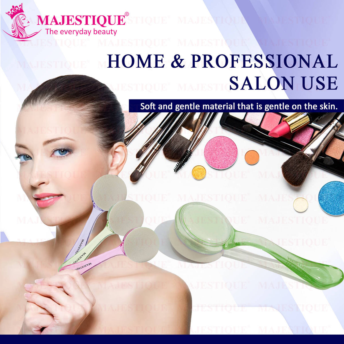Makeup Puff With Handle, Latex Dry Wet Dual-Purpose Face Sponge - Color May Vary | C83 - view 5