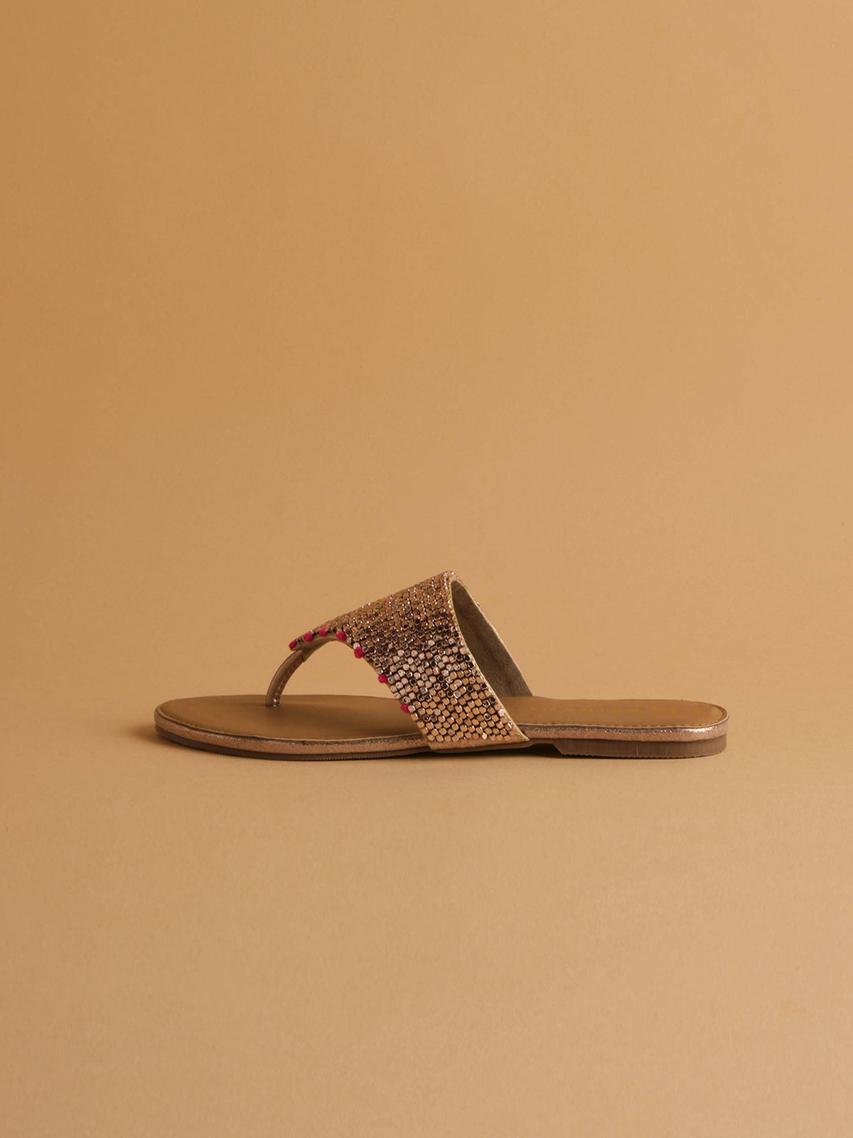 Embellished Rosegold Aimee Flats | F61 - view 3