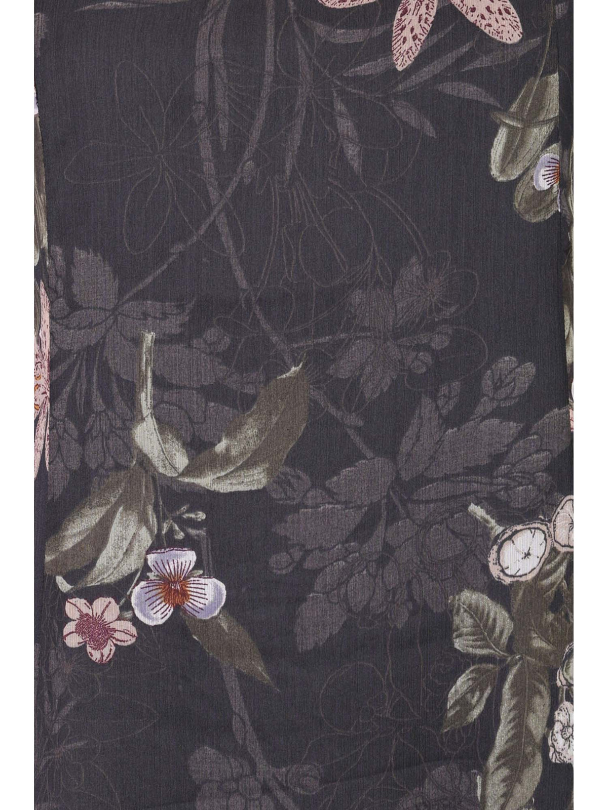 Black Floral Printed Chiffon Straight Kurta | KDG - view 2