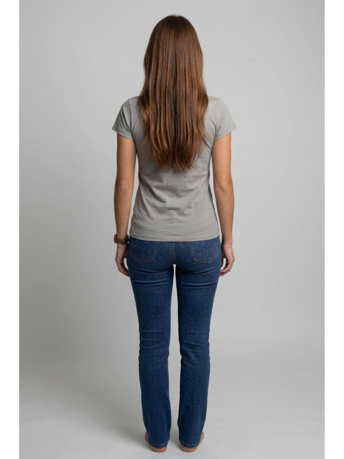 Grey Women Printed Round Neck Half Sleeve T-shirt | TS56 - view 3
