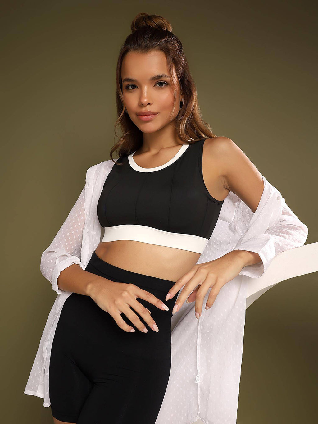 Women Brown 360 Degree Full Coverage High Impact Workout Full Sports Bra. | sb09 - view 13