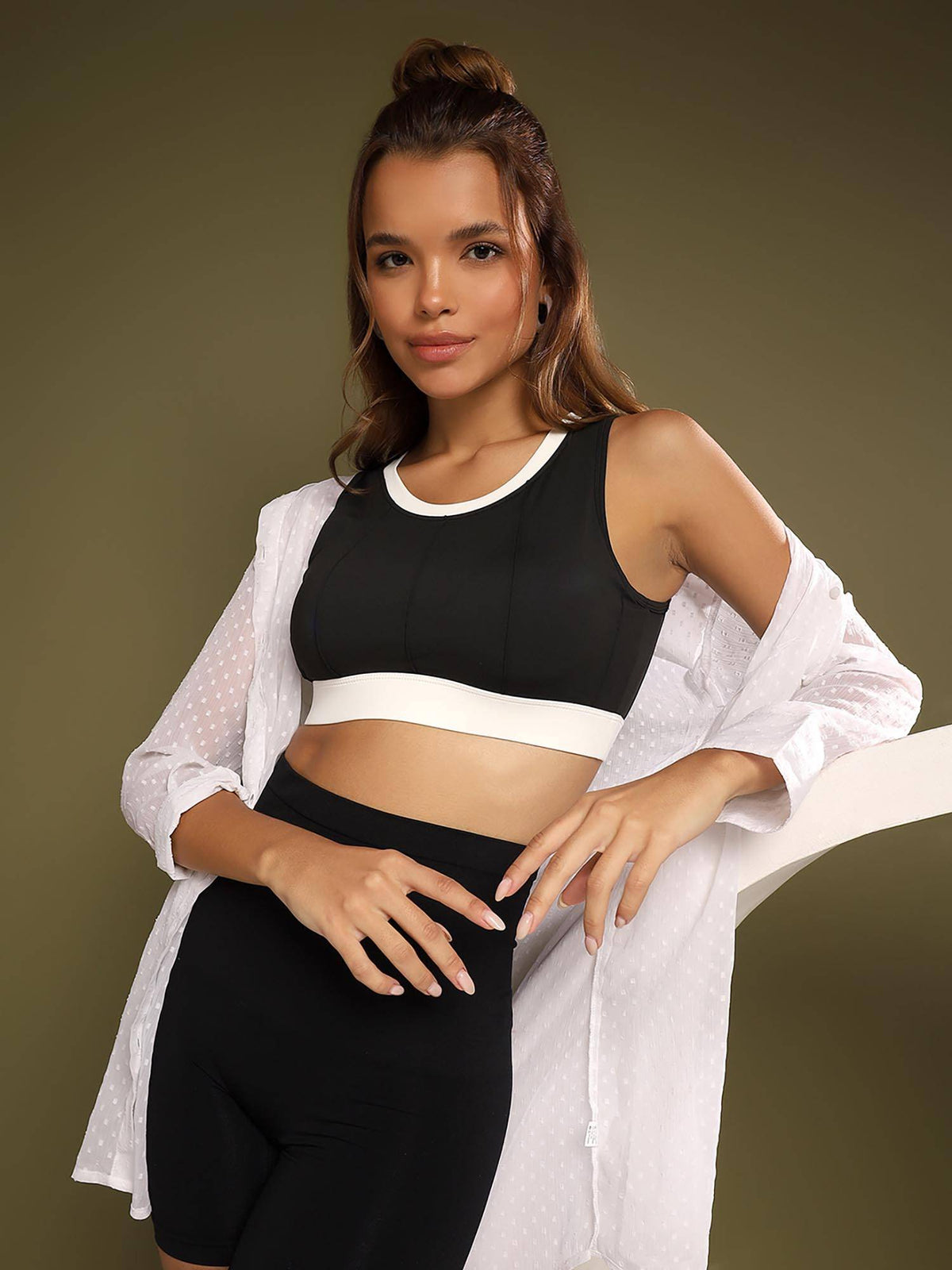 Women Brown 360 Degree Full Coverage High Impact Workout Full Sports Bra. | sb09 - view 13