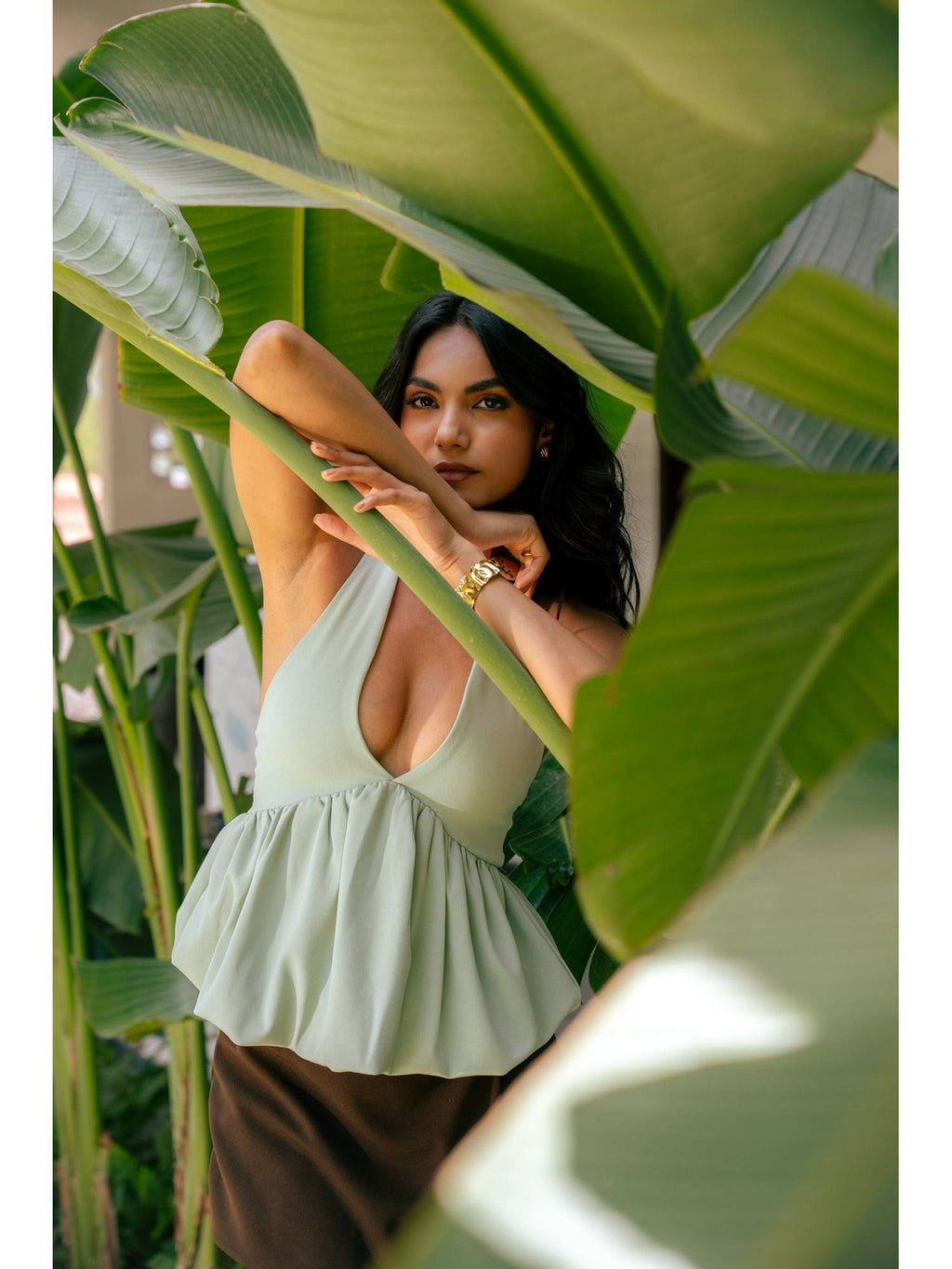 Green Balloon Hem Top | HT67 - view 2