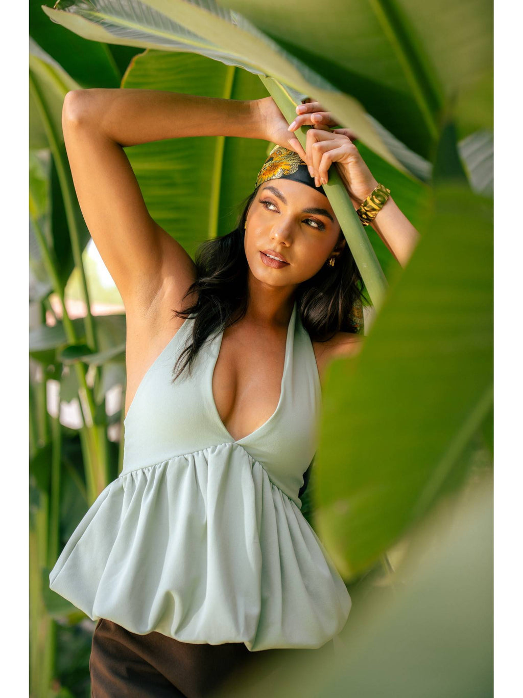 Green Balloon Hem Top | HT67 - view 4