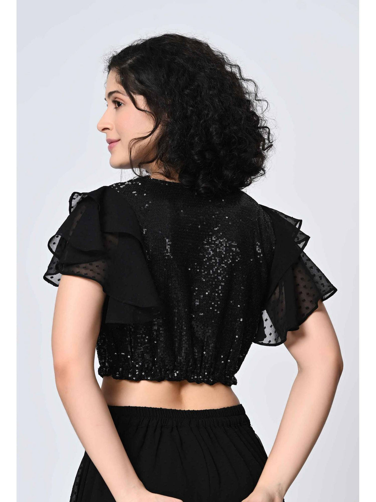 Black Embellished Top | CT61 - view 2