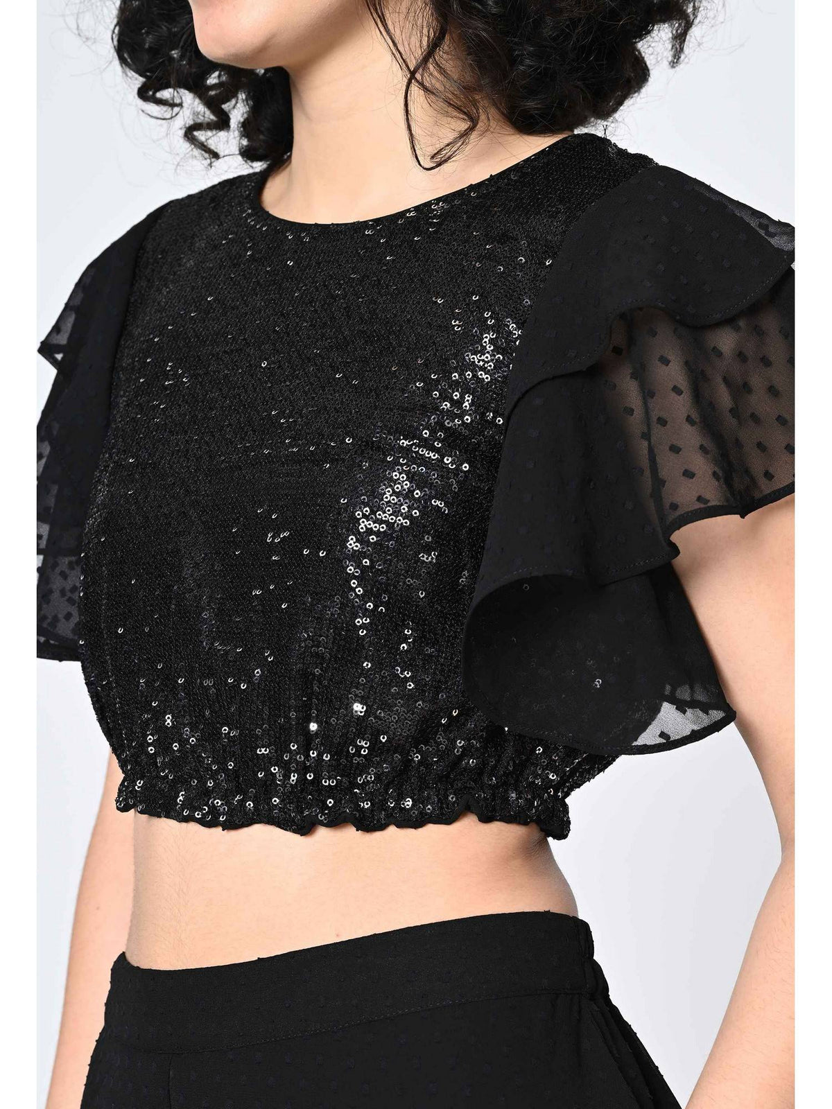 Black Embellished Top | CT61 - view 5