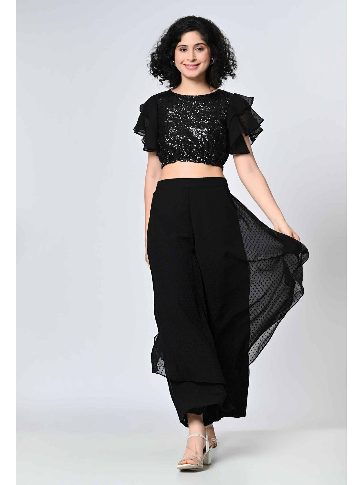 Black Embellished Top | CT61 - view 6