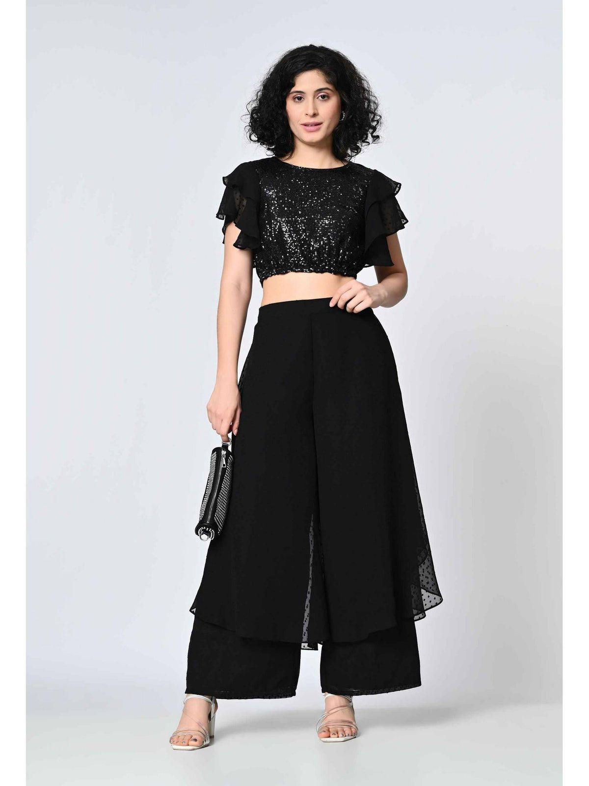 Black Embellished Top | CT61 - view 7
