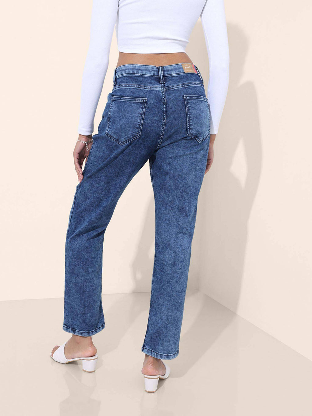 Women Straight Fit Solid Mid-Rise Jeans | ST23 - view 6