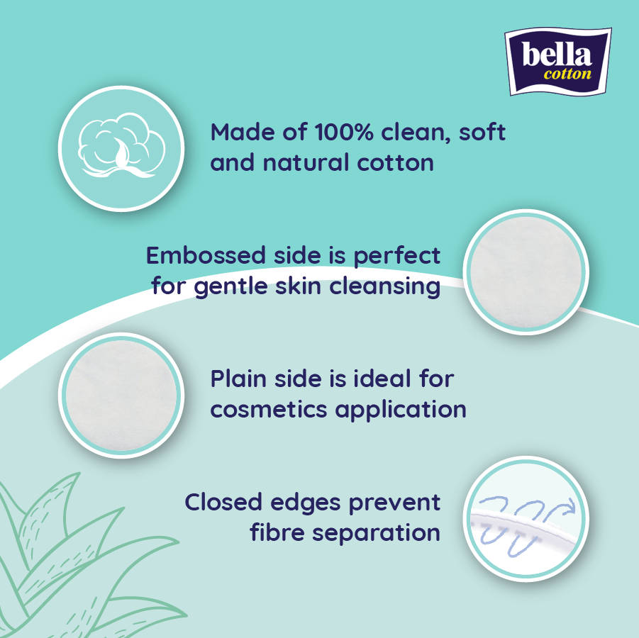 Cotton Pads With Aloe vera Extracts, 100% Cotton, Makeup Removal, Nail Polish Removal | T32 - view 5