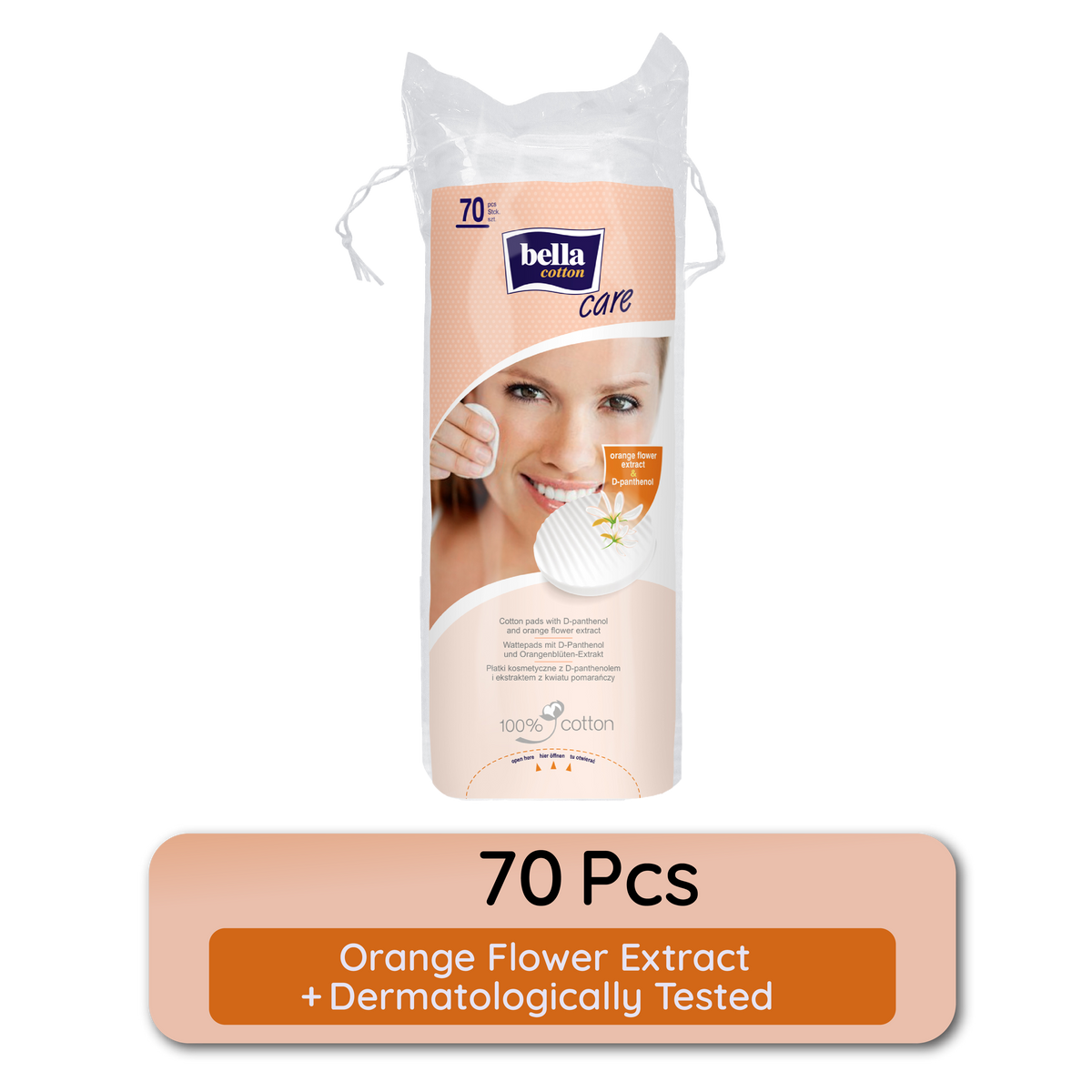 Cotton Pads With D Panthenol & Orange Blossom Extracts, 100% Cotton, Double Sided | T32 - view 1