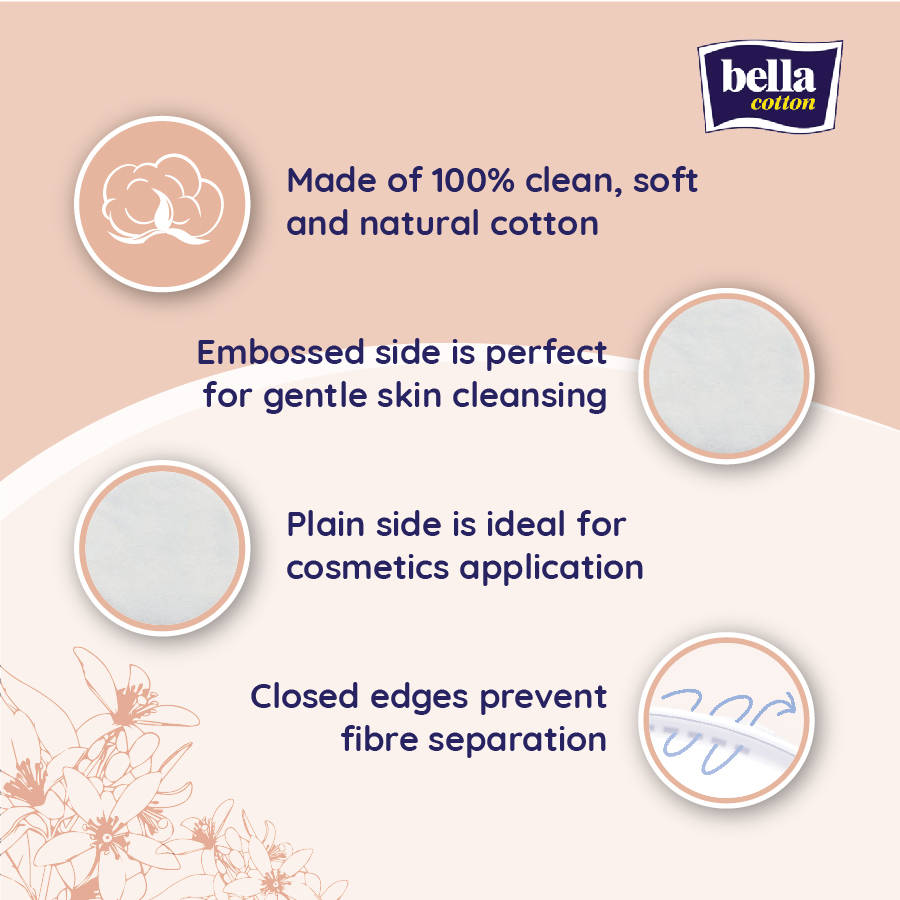 Cotton Pads With D Panthenol & Orange Blossom Extracts, 100% Cotton, Double Sided | T32 - view 4
