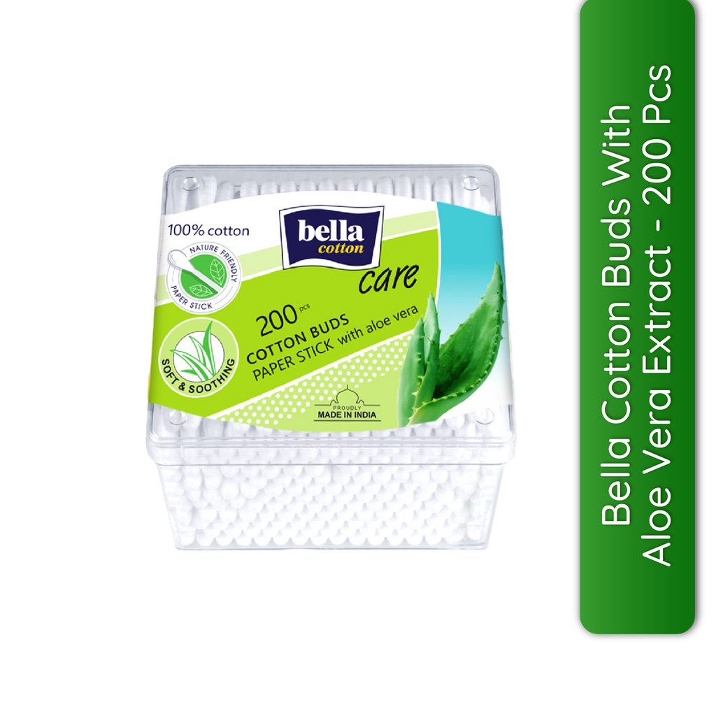 Cotton Buds with Paper Stick, Soft and Gentle, 100% Cotton, With Aloe Vera Extract | T32 - view 1
