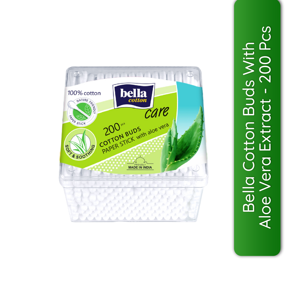 Cotton Buds with Paper Stick, Soft and Gentle, 100% Cotton, With Aloe Vera Extract | T32 - view 1