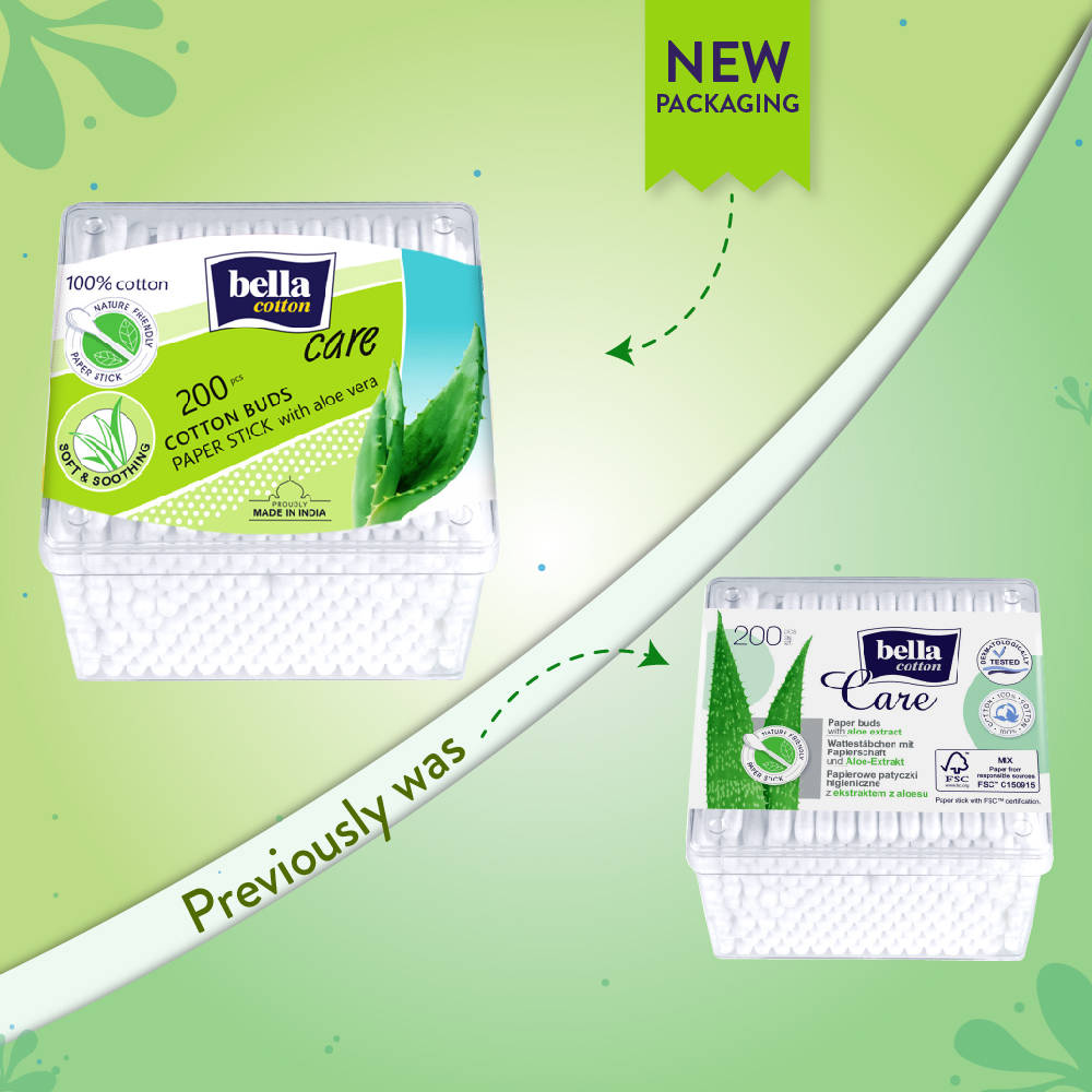 Cotton Buds with Paper Stick, Soft and Gentle, 100% Cotton, With Aloe Vera Extract | T32 - view 2