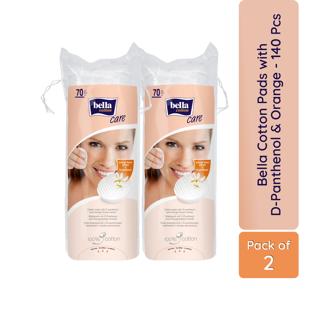 Cotton Pads With D Panthenol&Orange Blossom Extracts,100% Cotton,Double Sided - Pack of 2 | T32 - view 1