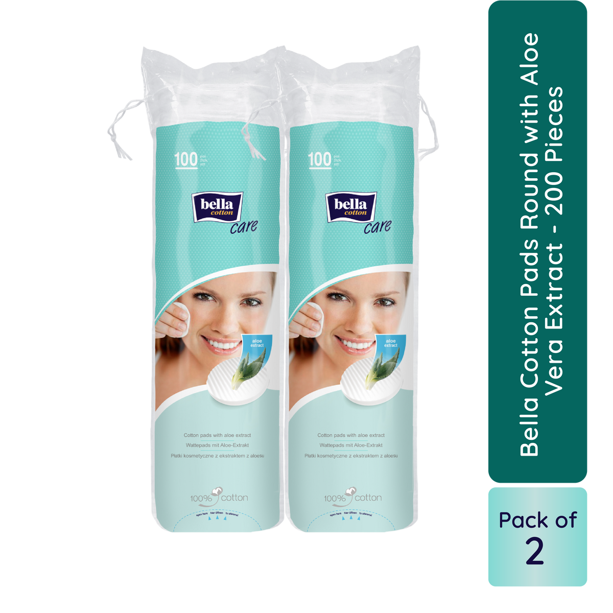 Cotton Pads with Aloe vera Extracts, 100% Cotton, Double Sided, Nail Polish Removal | T32 - view 1