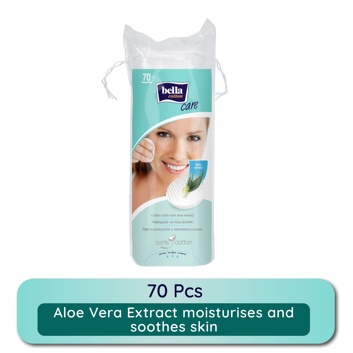 Cotton Pads with Aloe vera Extracts, 100% Cotton, Double Sided, Nail Polish Removal | T32 - view 1