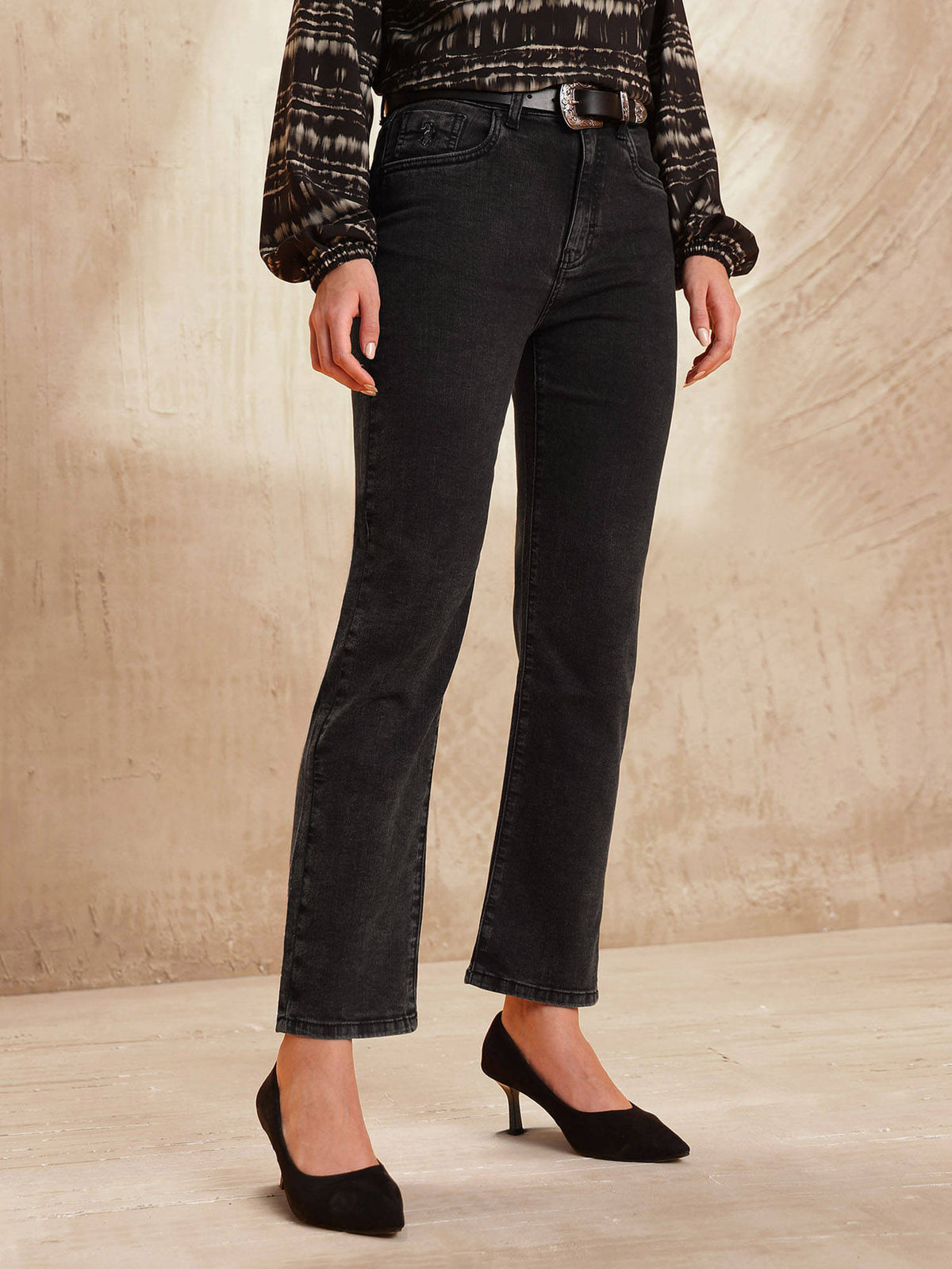High Rise Straight Fit Jeans Grey | ST23 - view 1