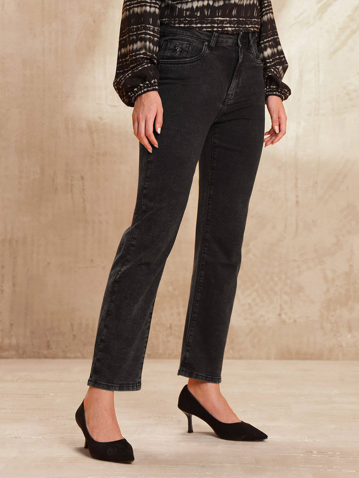 High Rise Straight Fit Jeans Grey | ST23 - view 4