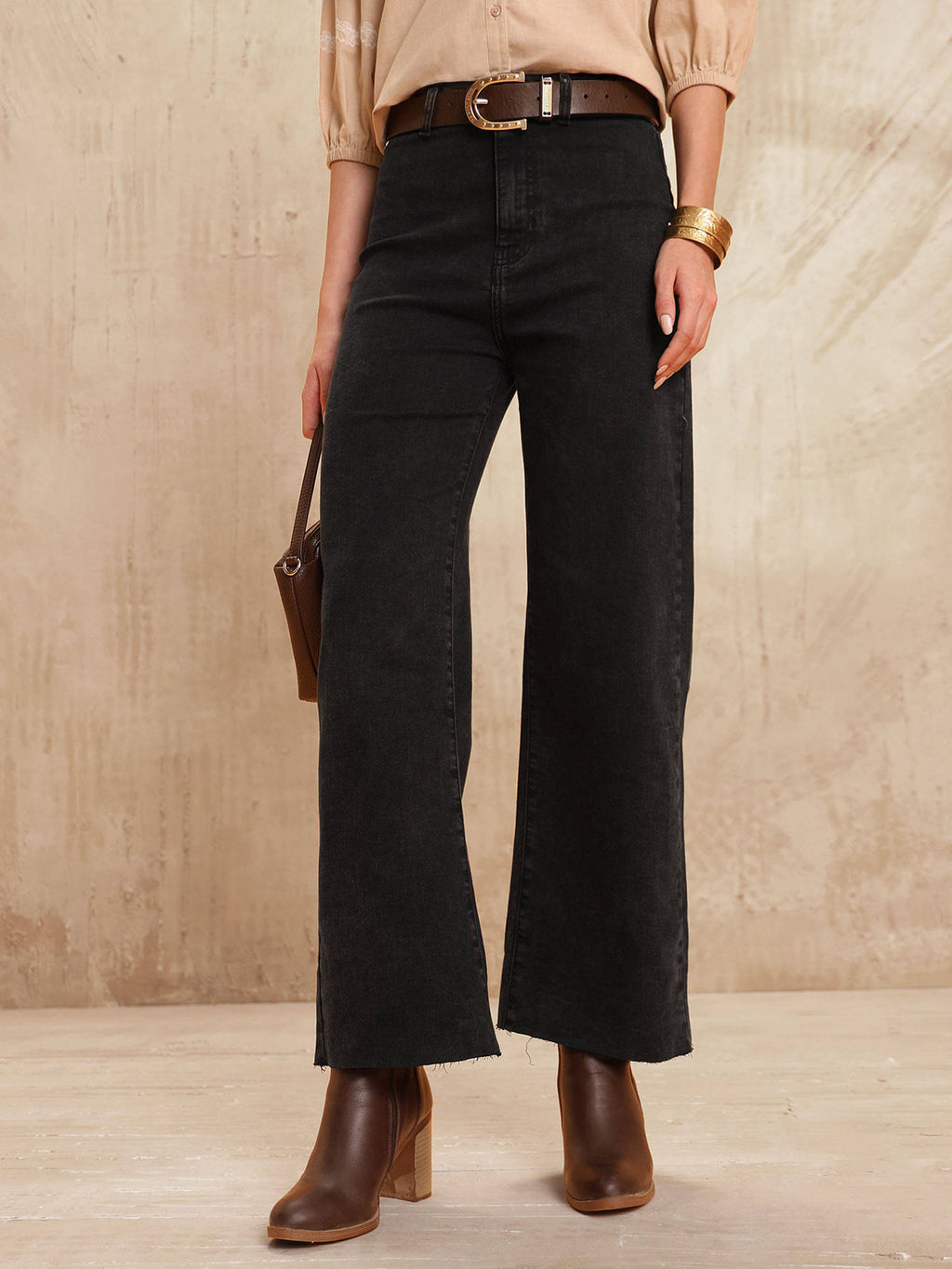 High Rise Wide Leg Jeans Grey | WL90 - view 1