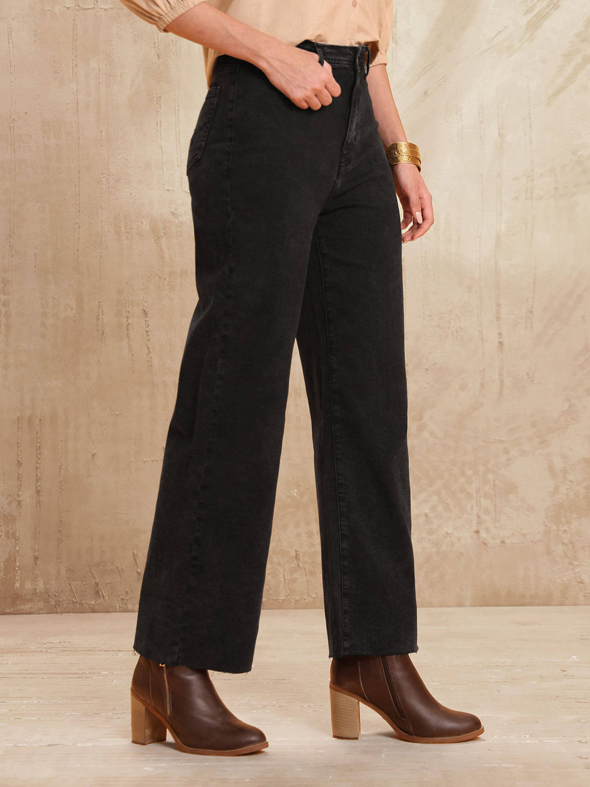 High Rise Wide Leg Jeans Grey | WL90 - view 4