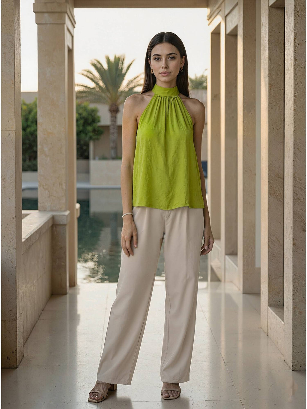 Green Halter Neck Top | HT67 - view 3