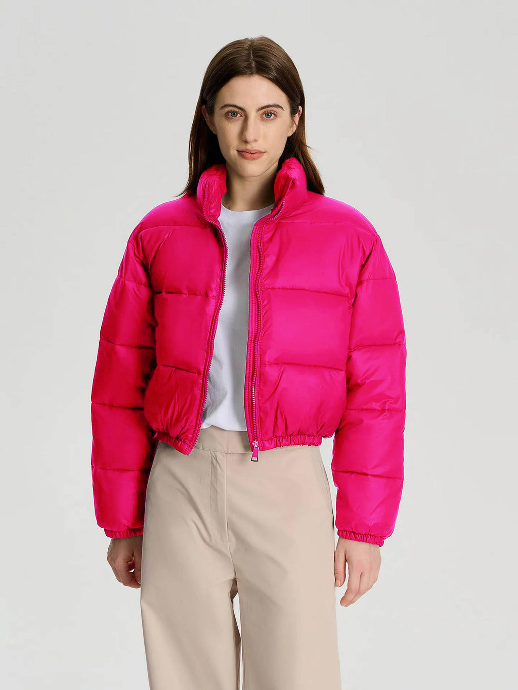 Women White Full Sleeve Solid Puffer Jacket | JC78 - view 32
