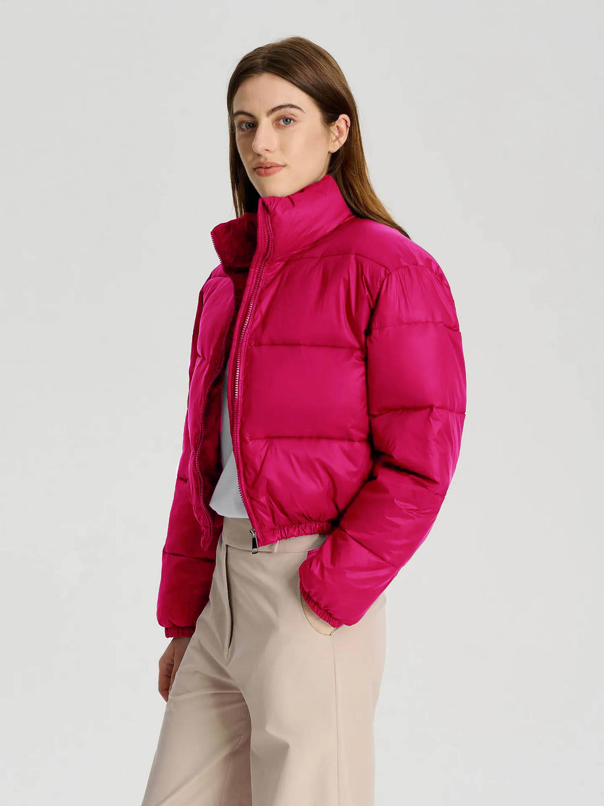 Women White Full Sleeve Solid Puffer Jacket | JC78 - view 35