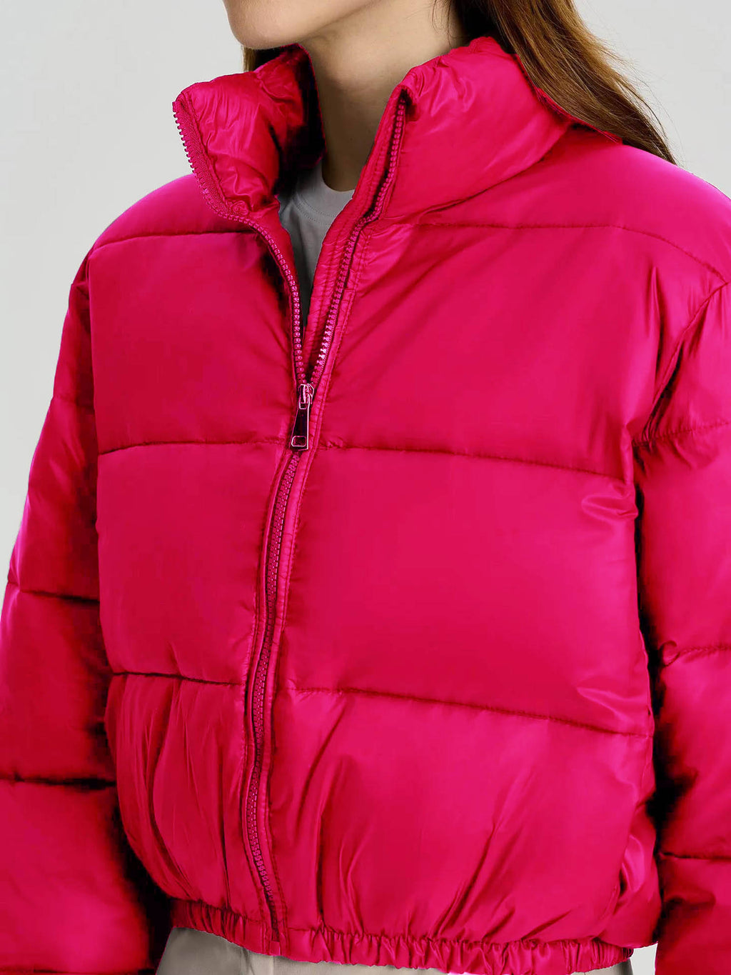 Women White Full Sleeve Solid Puffer Jacket | JC78 - view 38