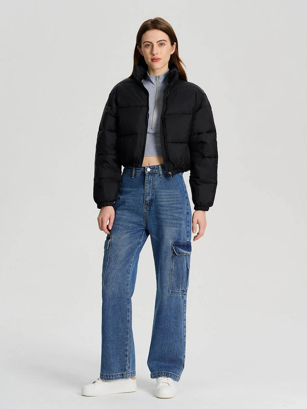 Women White Full Sleeve Solid Puffer Jacket | JC78 - view 13