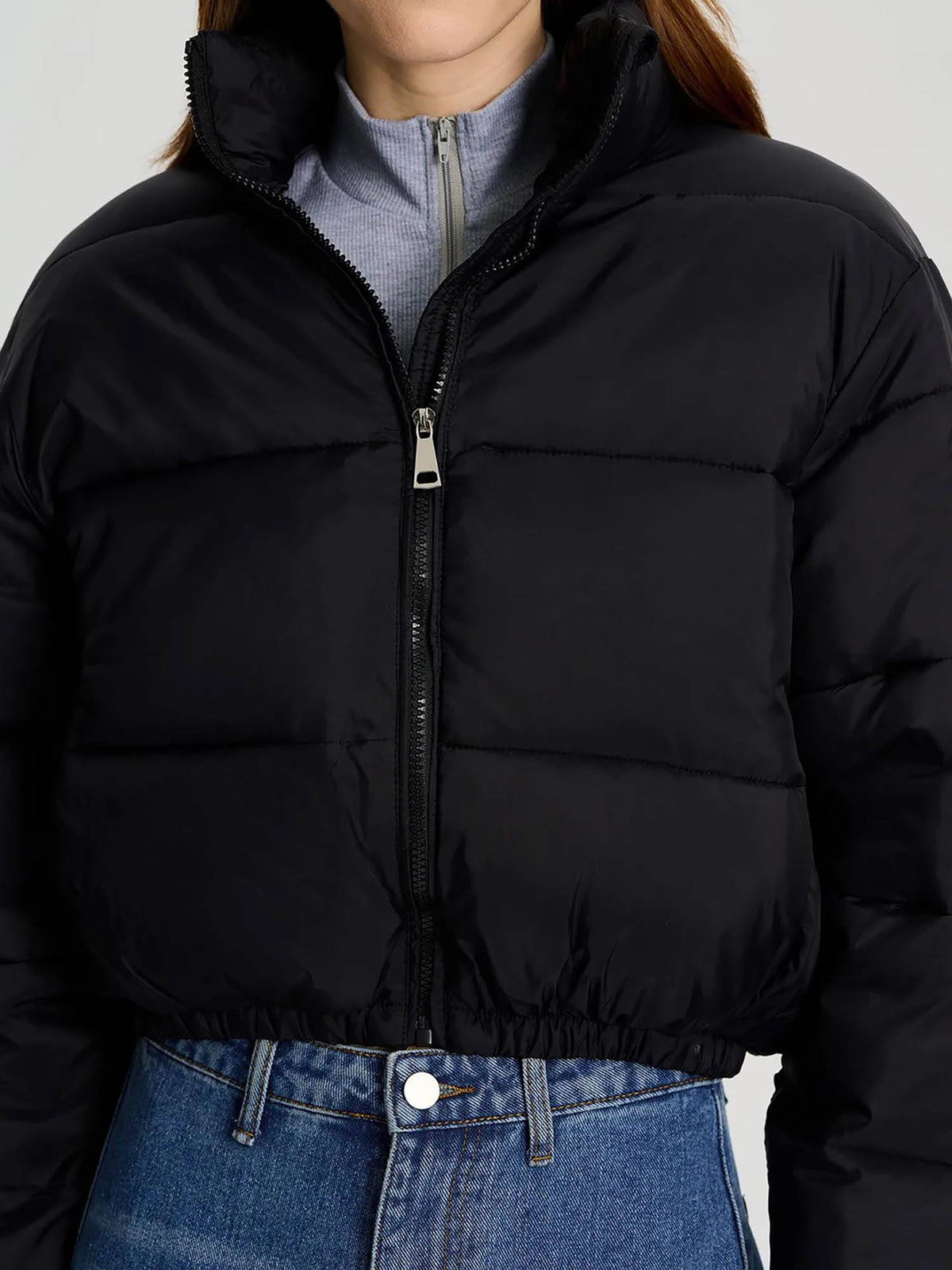 Women White Full Sleeve Solid Puffer Jacket | JC78 - view 16