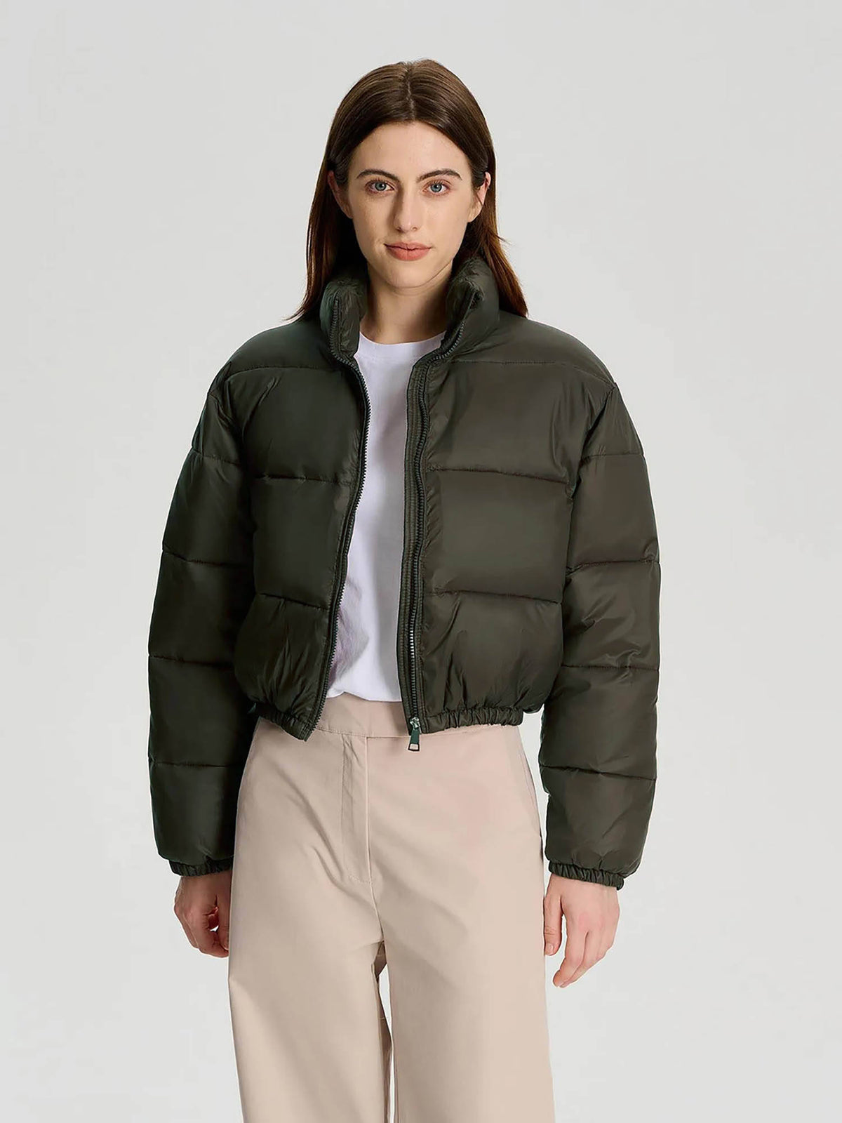 Women White Full Sleeve Solid Puffer Jacket | JC78 - view 39