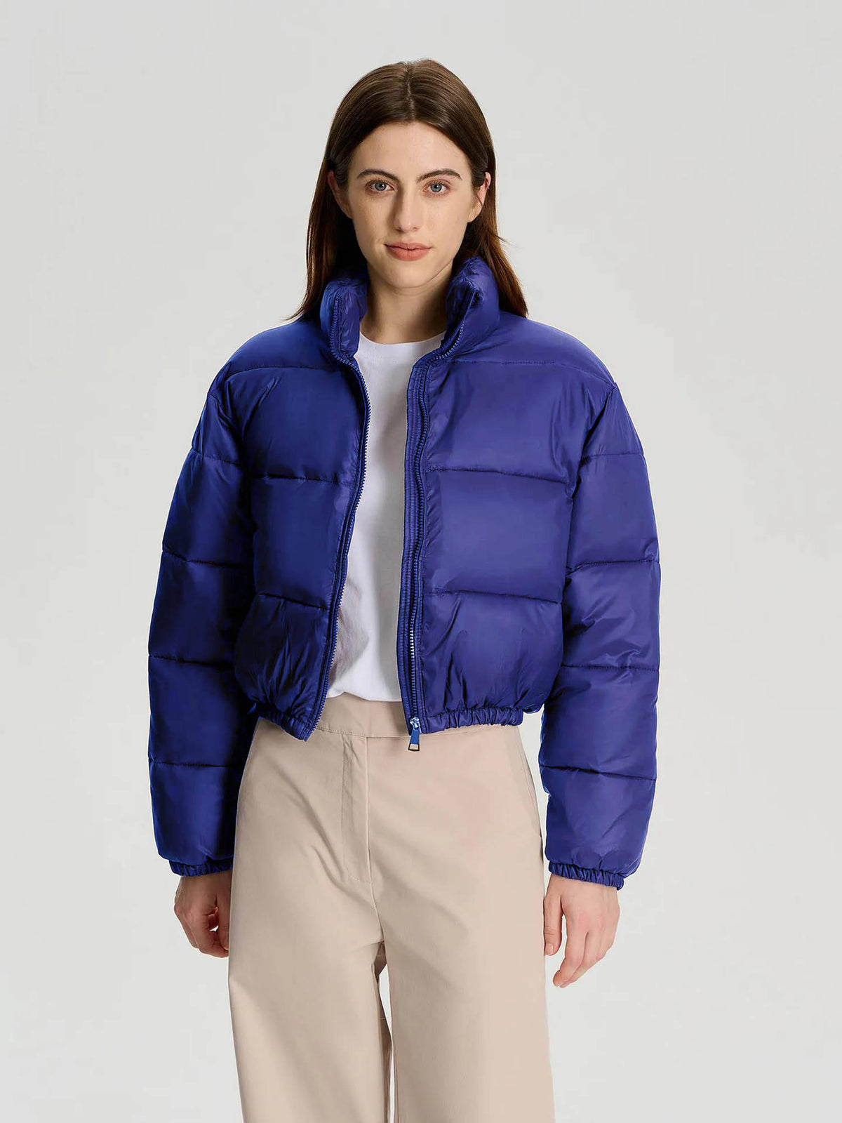 Women White Full Sleeve Solid Puffer Jacket | JC78 - view 18