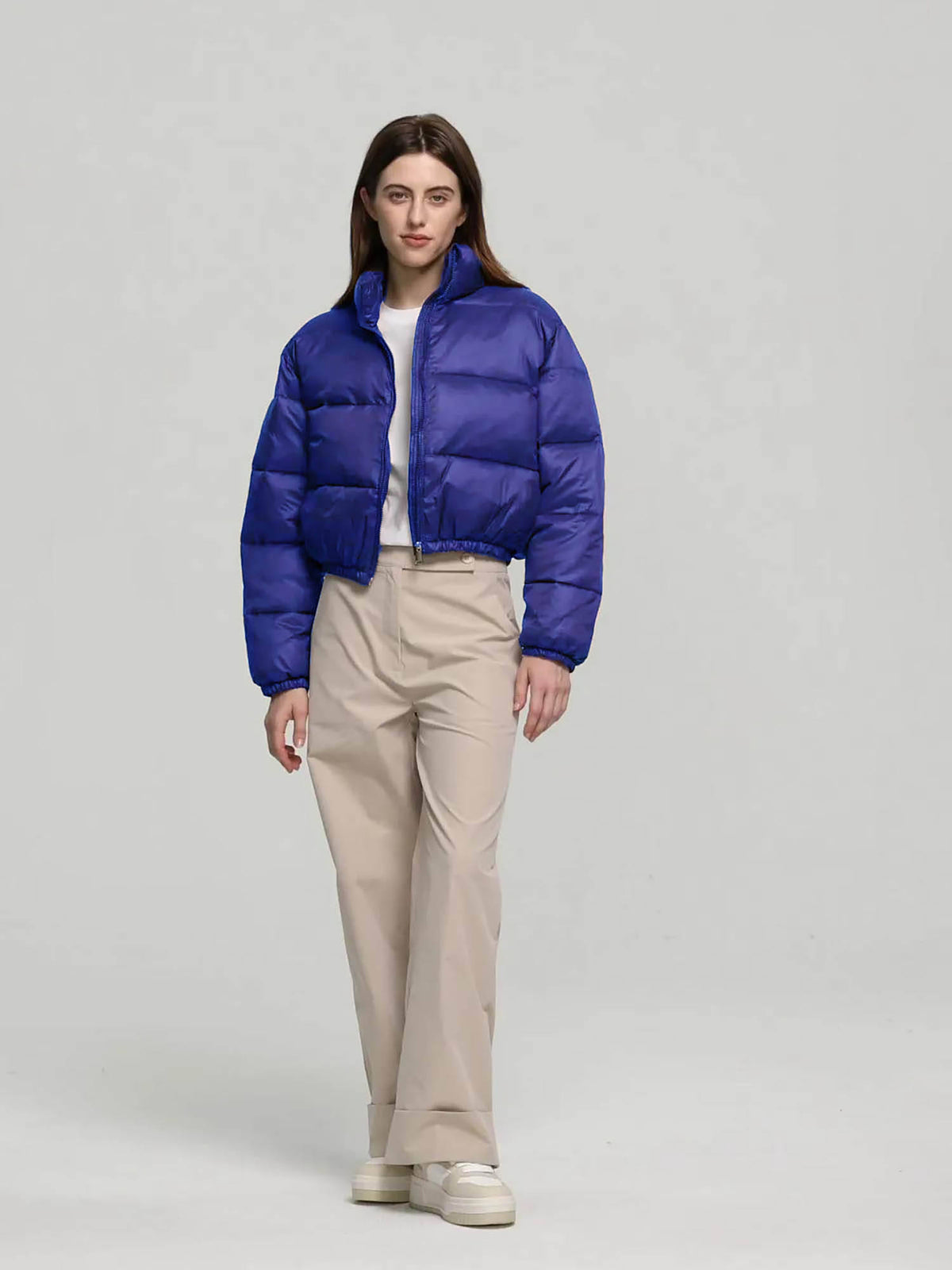 Women White Full Sleeve Solid Puffer Jacket | JC78 - view 22