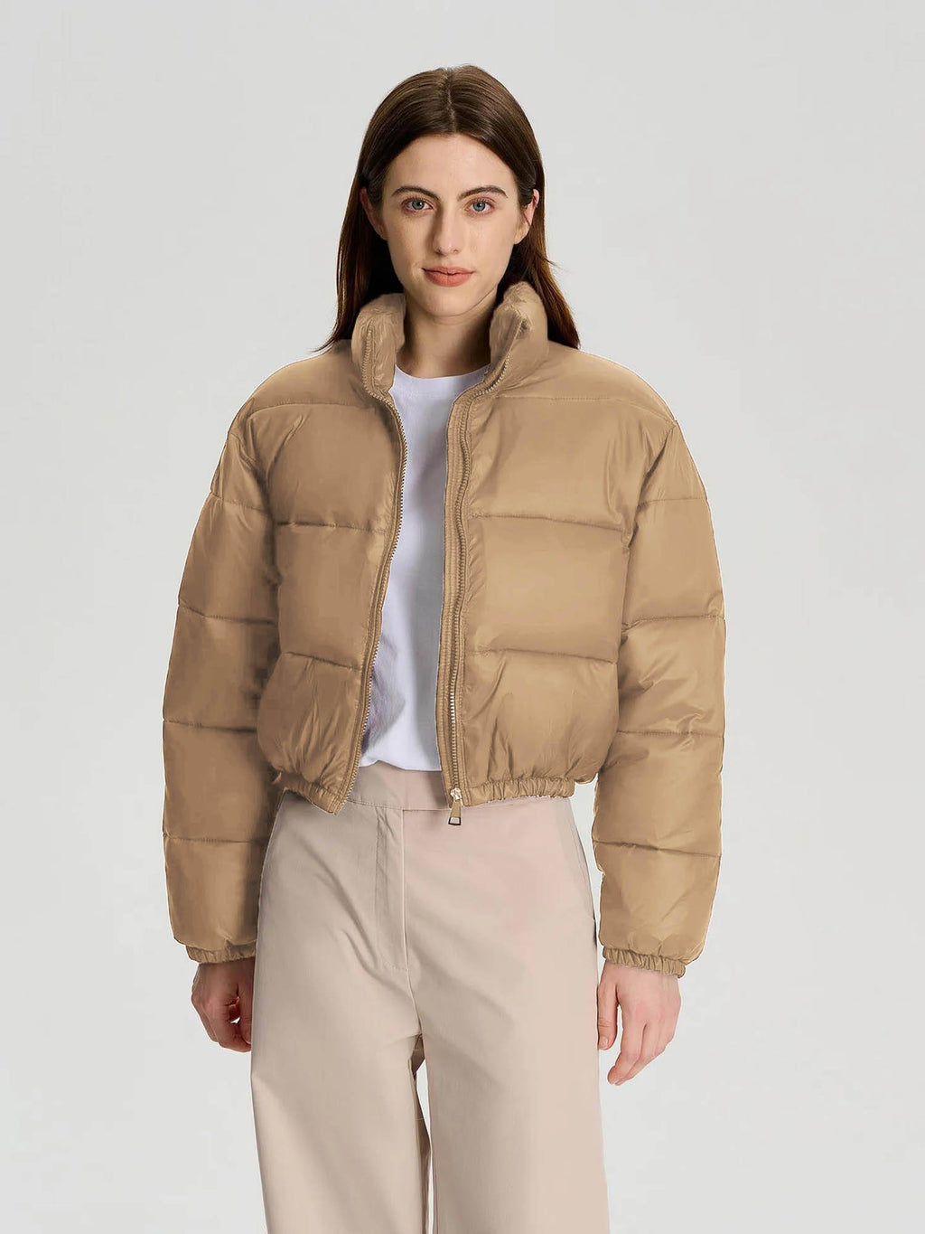Women White Full Sleeve Solid Puffer Jacket | JC78 - view 25