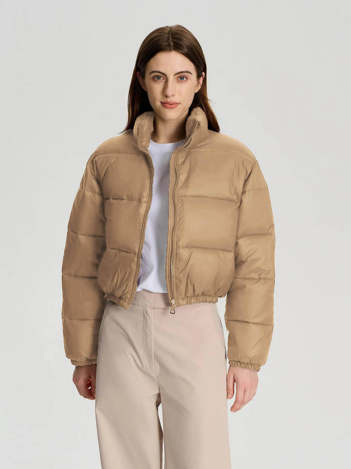Women White Full Sleeve Solid Puffer Jacket | JC78 - view 25